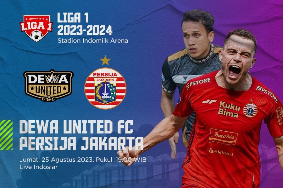 Dewa United FC vs Persija Jakarta pada pekan ke-10 Liga 1 2023-2024. (Zulhar Eko/Skor.id)