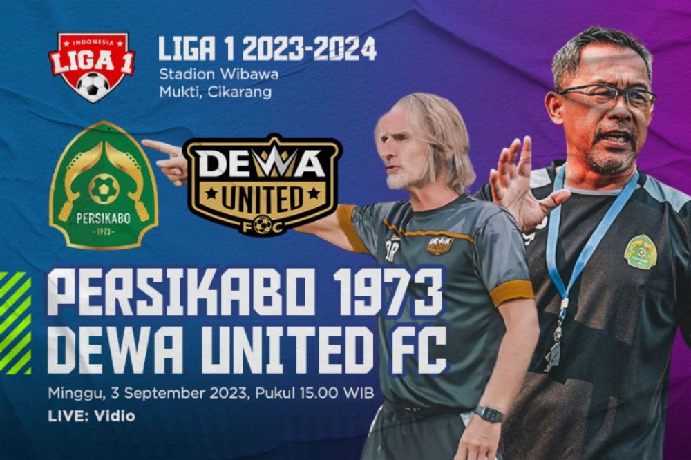 Persikabo 1973 vs Dewa United FC pada pekan ke-11 Liga 1 2023-2024. (Hendy AS/Skor.id)