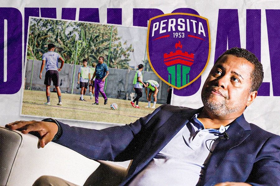 Divaldo Alves sebagai pelatih Persita Tangerang untuk Liga 1 2023-2024. (Dede Mauladi/Skor.id)
