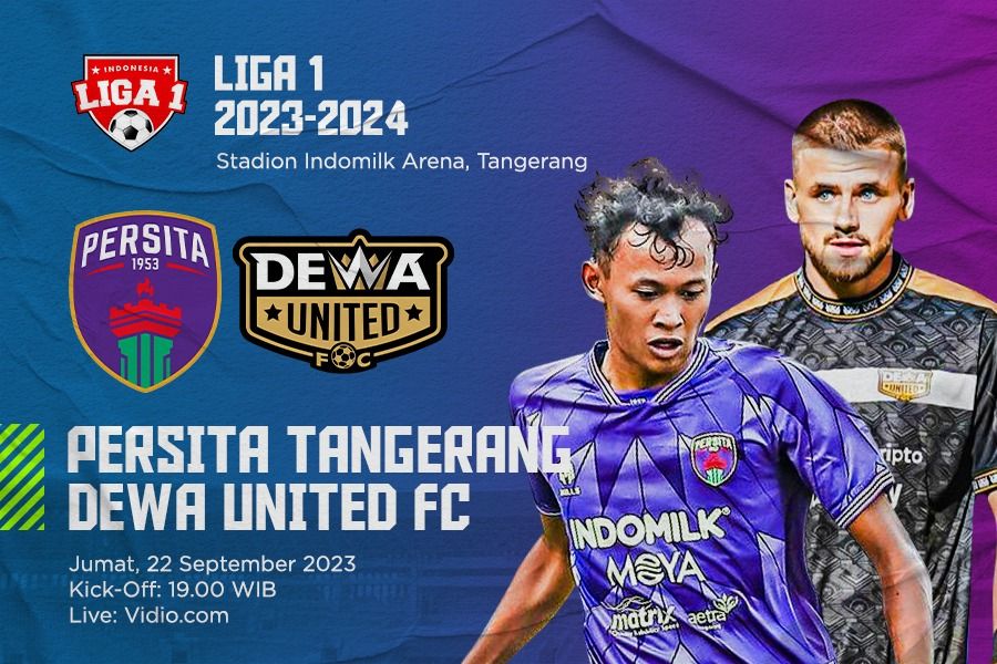 Persita Tangerang vs Dewa United FC pada pekan ke-13 Liga 1 2023-2024. (Dede Mauladi/Skor.id)