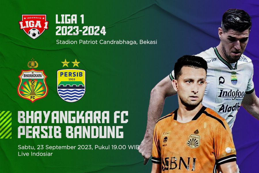 Bhayangkara FC vs Persib Bandung pada pekan ke-13 Liga 1 2023-2024. (Jovi Arnanda/Skor.id)