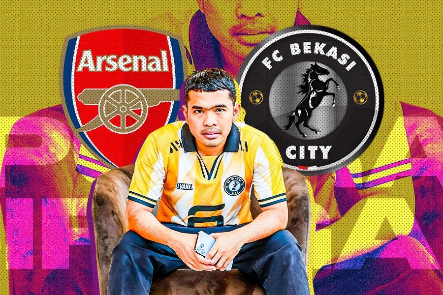 Presiden FC Bekasi City, Putra Siregar menjadikan hasil Arsenal sebagai perbandingan untuk melecut semangat timnya di Liga 2 2023-2024. (Hendy AS/Skor.id)