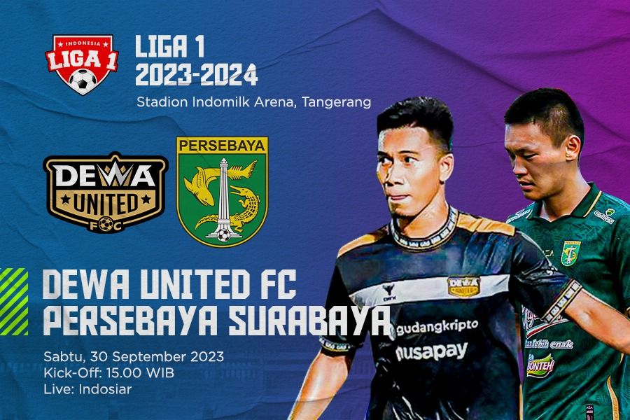 Dewa United FC vs Persebaya Surabaya pada pekan ke-14 Liga 1 2023-2024. (Dede Mauladi/Skor.id)