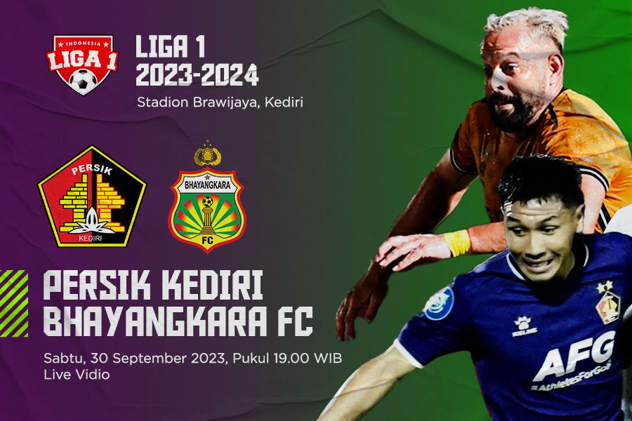 Persik Kediri vs Bhayangkara FC pada pekan ke-14 Liga 1 2023-2024. (Jovi Arnanda/Skor.id)