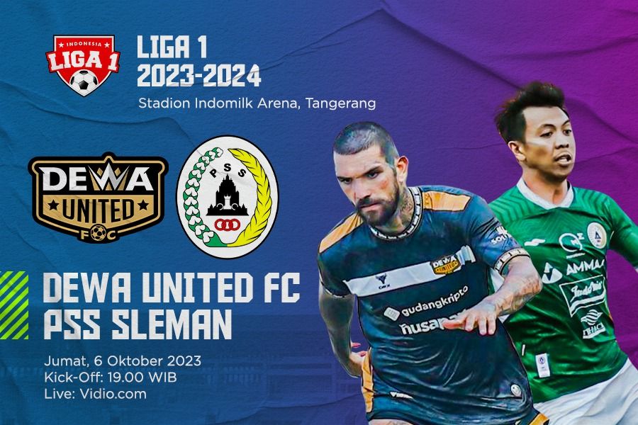Dewa United FC vs PSS Sleman pada pekan ke-15 Liga 1 2023-2024. (Dede Mauladi/Skor.id)