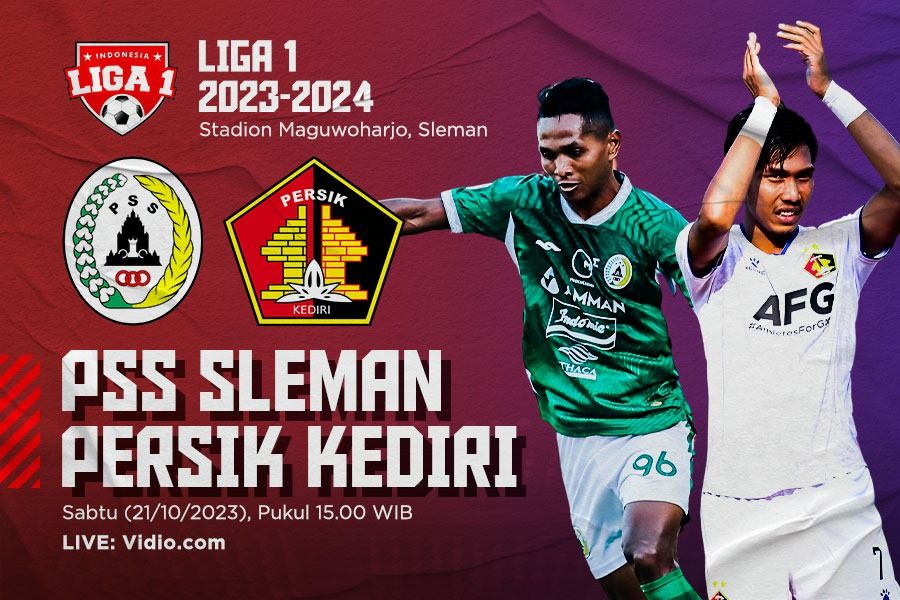 PSS Sleman vs Persik Kediri pada pekan ke-16 Liga 1 2023-2024. (Hendy AS/Skor.id)