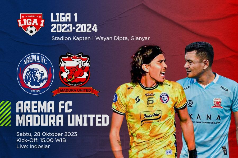 Arema FC vs Madura United pada pekan ke-17 Liga 1 2023-2024. (Dede Sopatal Mauladi/Skor.id)