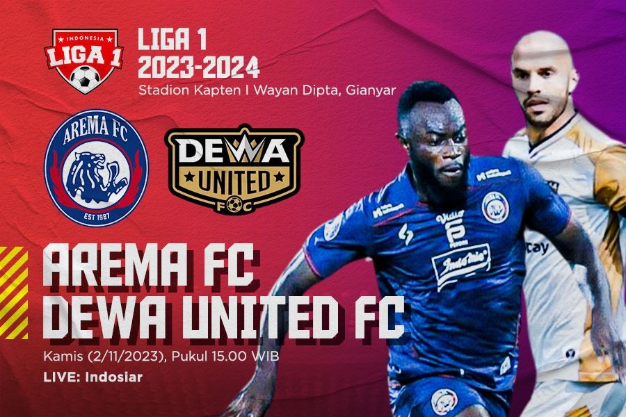 Arema FC vs Dewa United FC pada pekan ke-18 Liga 1 2023-2024. (Hendy Andika/Skor.id)