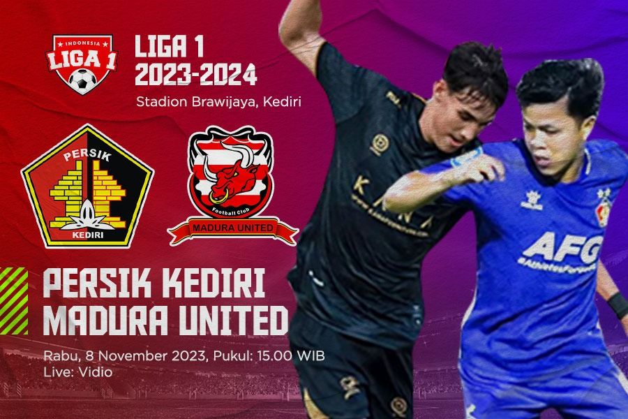 Persik Kediri vs Madura United pada pekan ke-19 Liga 1 2023-2024. (Yusuf/Skor.id)