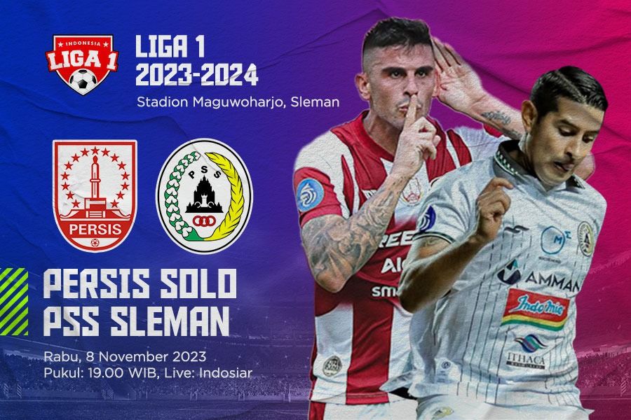 Persis Solo vs PSS Sleman pada pekan ke-19 Liga 1 2023-2024. (Yusuf/Skor.id)