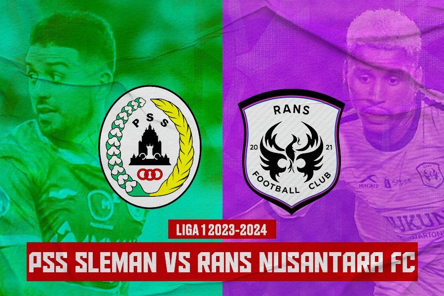 PSS Sleman vs Rans Nusantara FC (Jonathan Bustos vs Tavinho Barros) untuk pekan ke-22 Liga 1 2023-2024 pada 8 Desember 2023. (Rahmat Ari Hidayat/Skor.id)