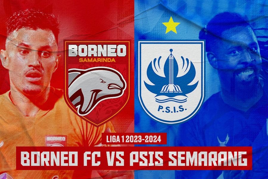 Borneo FC vs PSIS Semarang (Stefano Lilipaly vs Carlos Fortes) untuk pekan ke-22 Liga 1 2023-2024 pada 9 Desember 2023. (Rahmat Ari Hidayat/Skor.id)
