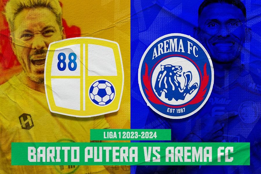 Barito Putera vs Arema FC (Carli de Murga vs Gilbert Alvarez) di pekan ke-23 Liga 1 2023-2024 pada 17 Desember 2023. (Yusuf/Skor.id)