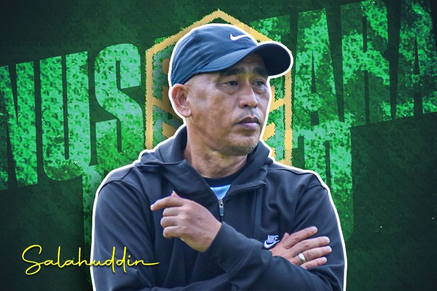 Salahuddin, pelatih kepala Nusantara United yang ditunjuk jelang tampil di babak playoff degradasi Liga 2 2023-2024, Desember 2023. (Yusuf/Skor.id)