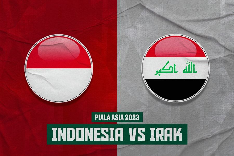 Timnas Indonesia vs Irak pada Grup D Piala Asia 2023 di Qatar, Januari 2024. (Dede Sopatal Mauladi/Skor.id)