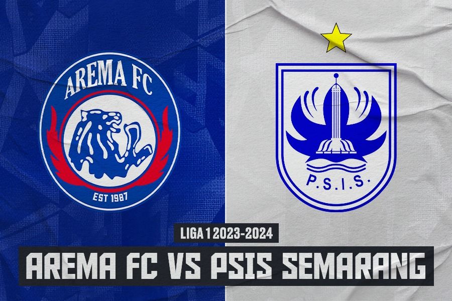 Arema FC vs PSIS Semarang pada pekan ke-24 Liga 1 2032-2024, 5 Februari 2024.