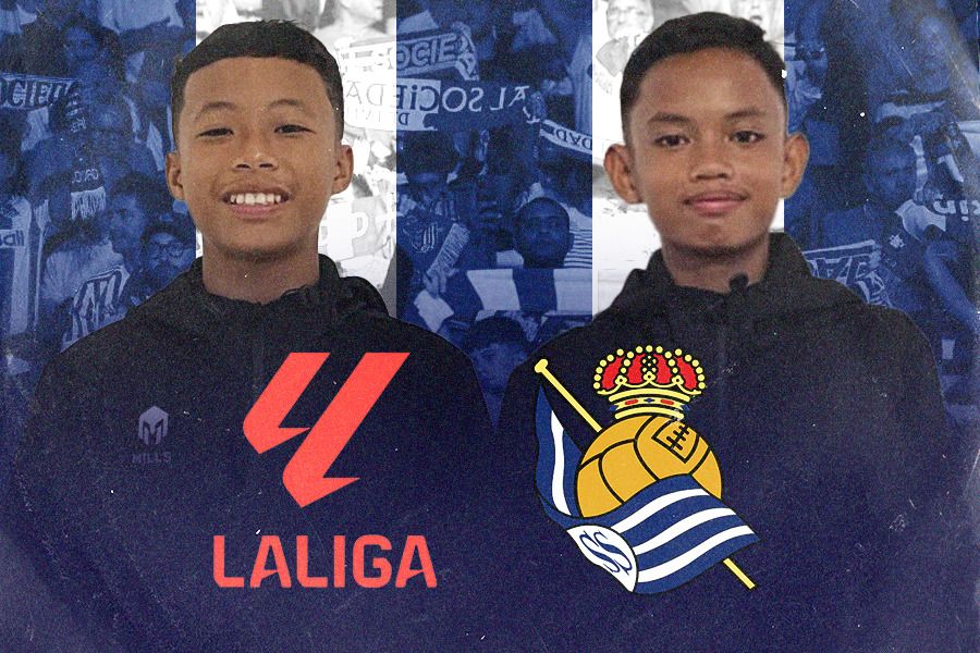 Dua pemain dari akademi FORSGI Indonesia, Andika Habibulloh dan Muhammad Iqbal Maulana yang berlatih di Spanyol berkat kolaborasi La Liga dengan Real Sociedad.