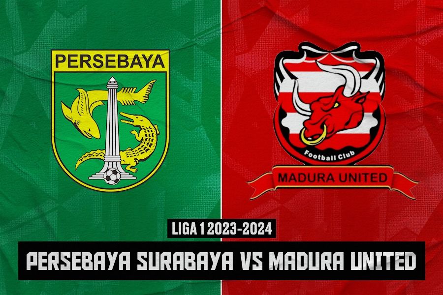 Persebaya Surabaya vs Madura United pada pekan ke-29 Liga 1 2023-2024, 13 Maret 2024.