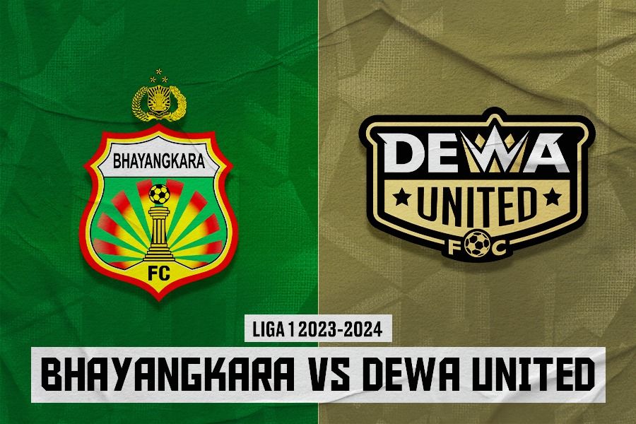 Bhayangkara FC vs Dewa United FC pada pekan ke-29 Liga 1 2023-2024, 16 Maret 2024. (Dede Sopatal Mauladi/Skor.id)