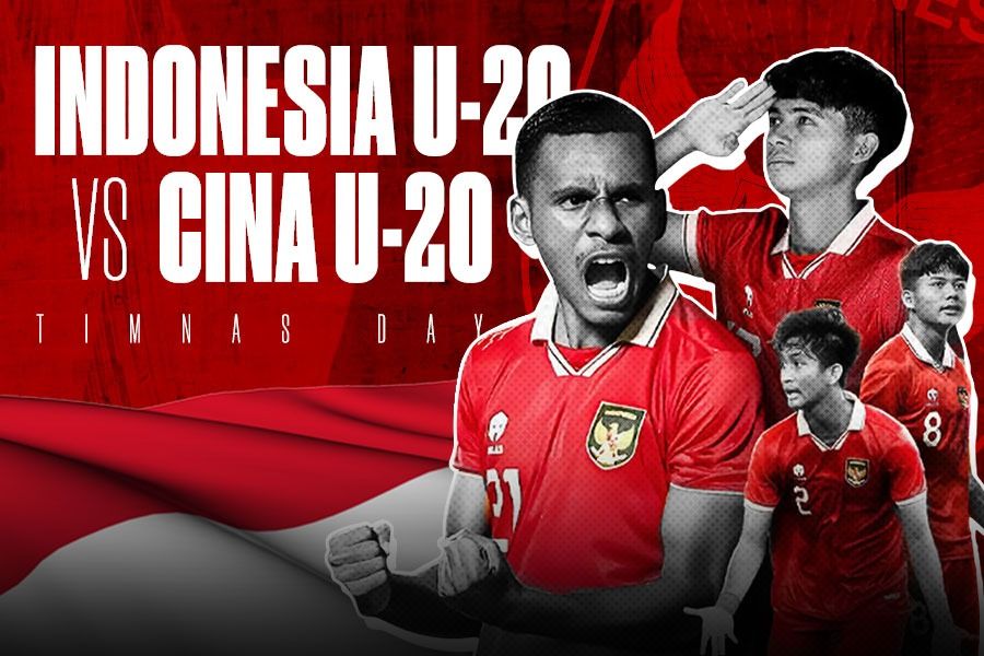 Timnas U-20 Indonesia vs Cina U-20 pada laga uji coba pertama, 22 Maret 2024. (Yusuf/Skor.id)