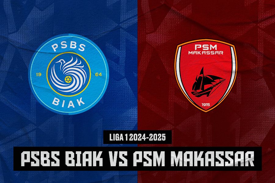 PSBS Biak vs PSM Makassar di pekan kedua Liga 1 2024-2025 pada 16 Agustus 2024. (Jovi Arnanda/Skor.id)