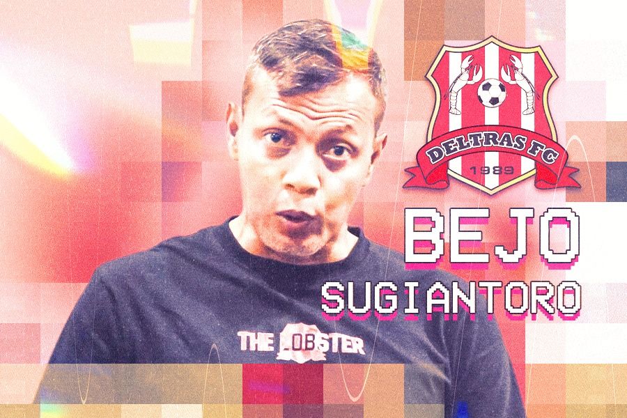 Bejo Sugiantoro, pelatih kepala Deltras FC di Liga 2 2024-2025. (Foto: Instagram Deltras FC/Grafis: Rahmat Ari Hidayat/Skor.id)