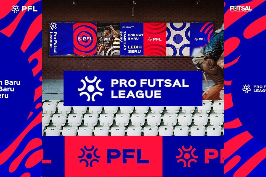 Logo baru kompetisi futsal kasta tertinggi di Indonesia, Pro Futsal League 2024-2025. (Rahmat Ari Hidayat/Skor.id)