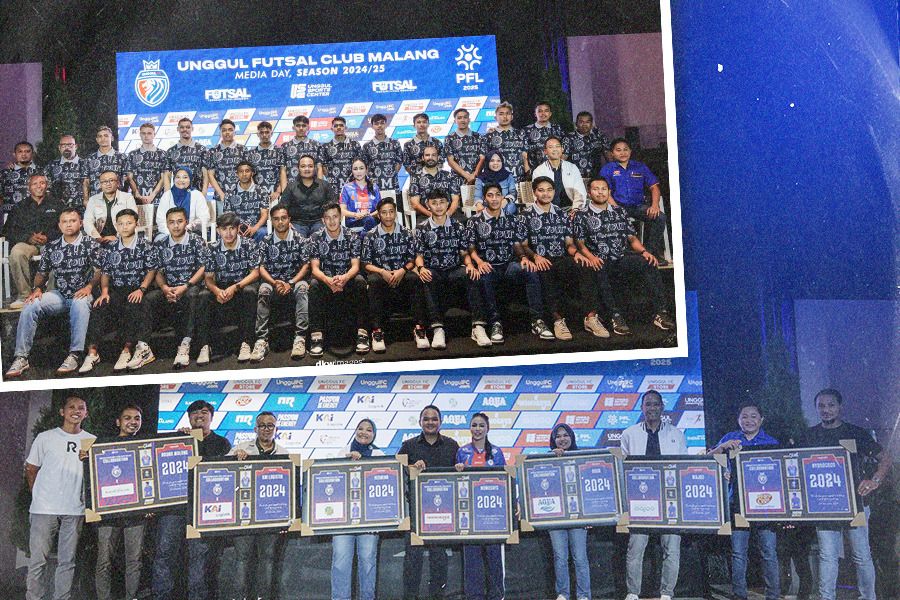 Launching team Unggul FC Malang jelang Liga Futsal Indonesia musim 2024-2025. (Foto: Unggul FC Malang/Grafis: Jovi Arnanda/Skor.id)