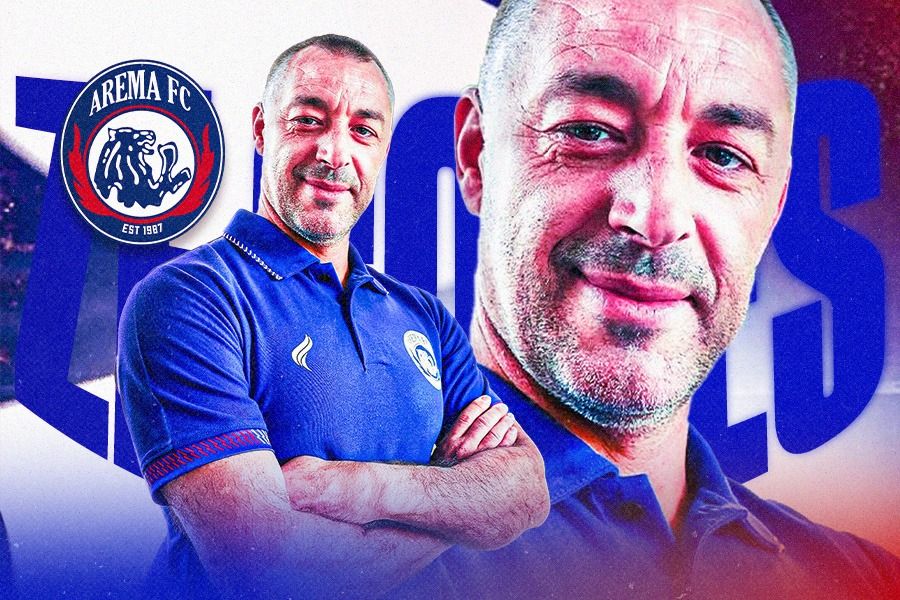 Pelatih asal Portugal, Jose Manuel Gomes da Silva atau Ze Gomes, dipercaya menangani Arema FC pada pertengahan musim Liga 1 2024-2025, Januari 2025. (Foto: Arema FC/Grafis: Dede Sopalat Mauladi/Skor.id)