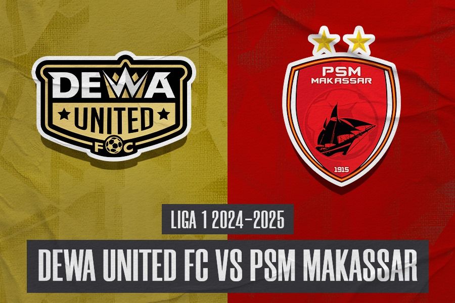 Dewa United FC vs PSM Makassar dalam lanjutan pekan ke-20 Liga 1 2024-2025 pada 27 Januari 2025. (Hendy Andika/Skor.id)