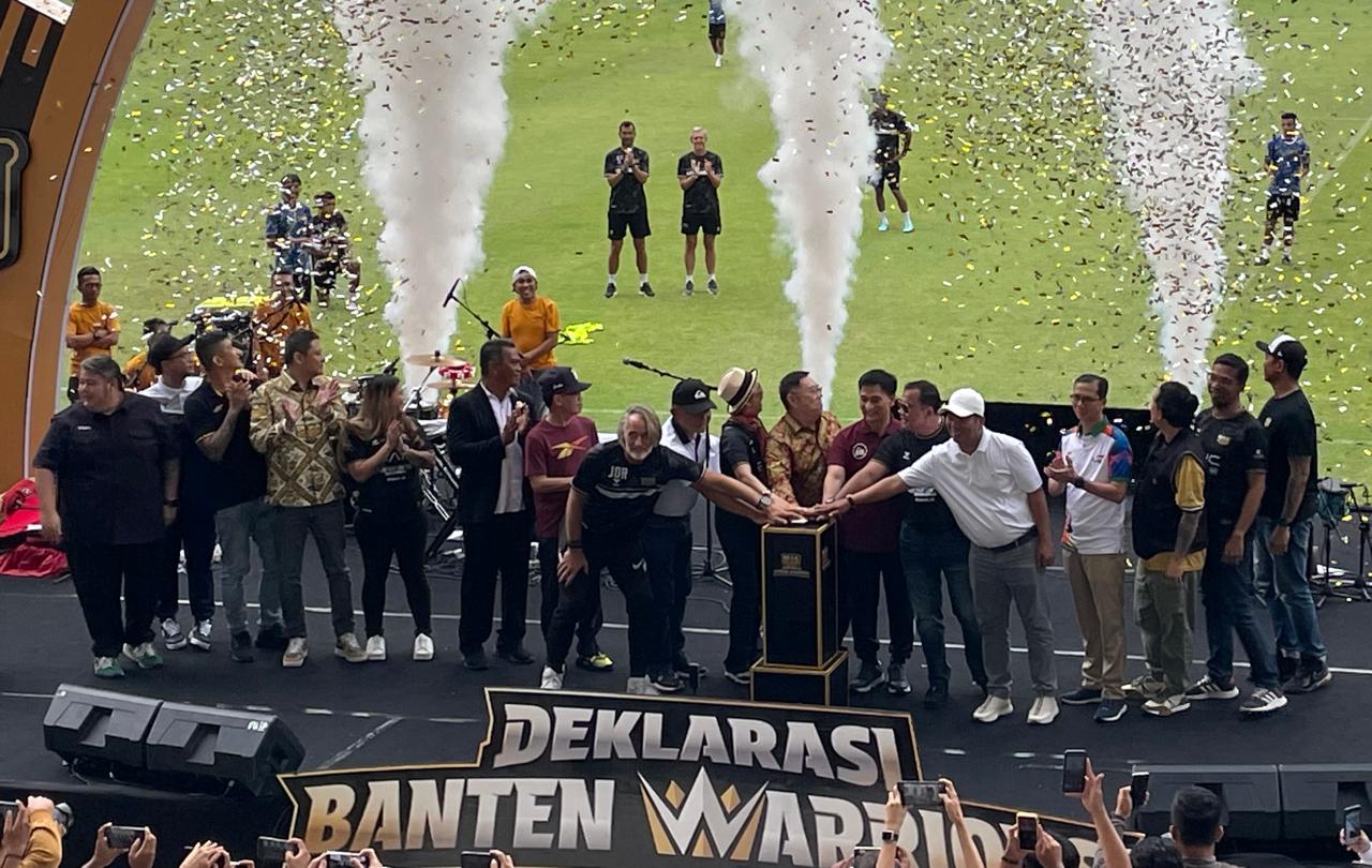 Deklarasi Banten Warriors di Banten International Stadium, Serang, 23 Februari 2025. (Taufani Rahmanda/Skor.id)