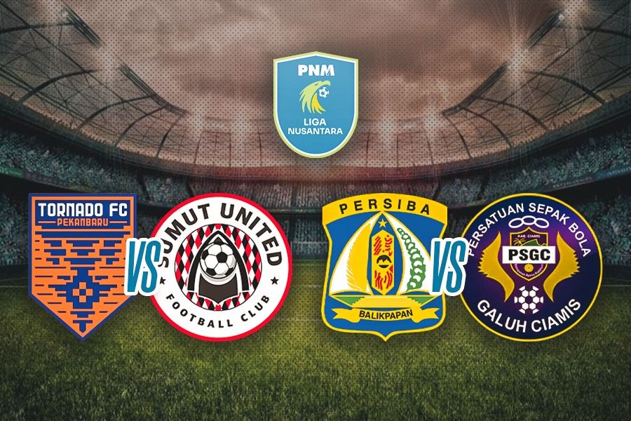 Tornado FC Pekanbaru vs Sumut United dan Persiba Balikpapan vs PSGC Ciamis dalam final dan perebutan peringkat ketiga Liga Nusantara 2024-2025 pada 27 Februari 2025. (Hendy Andika/Skor.id)