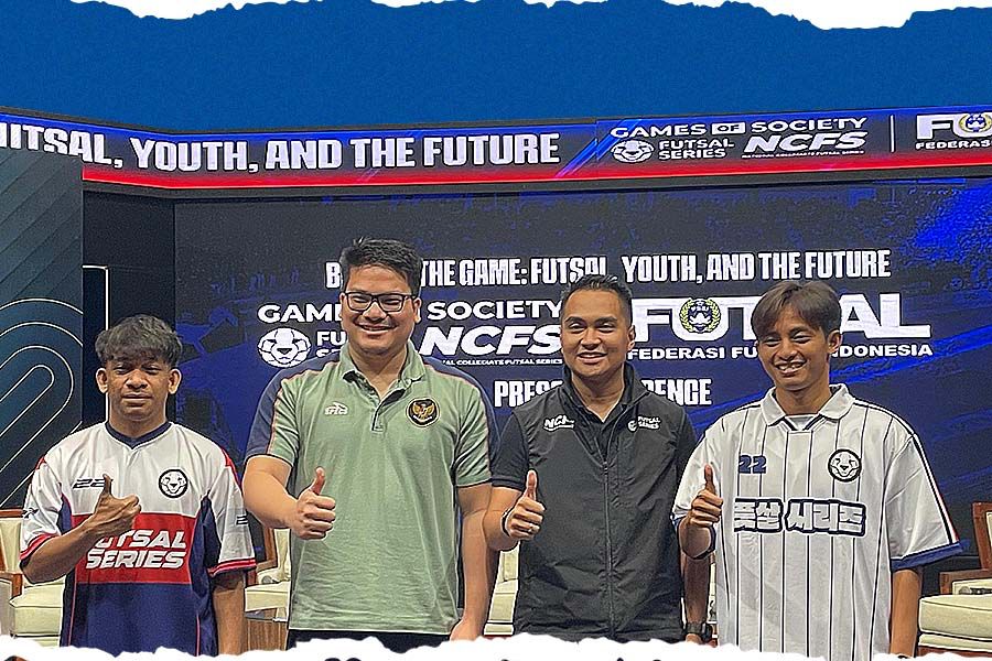 Federasi Futsal Indonesia (FFI) resmi menjalin kerja sama strategis dengan Games of Society, 19 Mei 2025. (Foto: Taufani Rahmanda/Grafis: Deni Sulaeman/Skor.id)