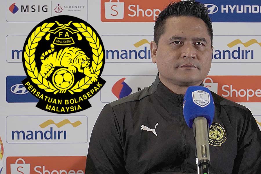 Pelatih Timnas U-23 Malaysia, Nafuzi Zain. (Foto: Uut Kaharudin/Grafis: Deni Sulaeman/Skor.id)