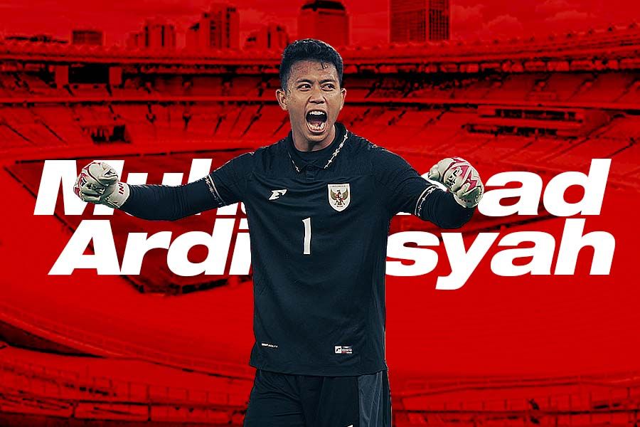 Kiper Timnas U-23 Indonesia, Muhammad Ardiansyah. (Foto: Firas Naufal/Grafis: Deni Sulaeman/Skor.id)