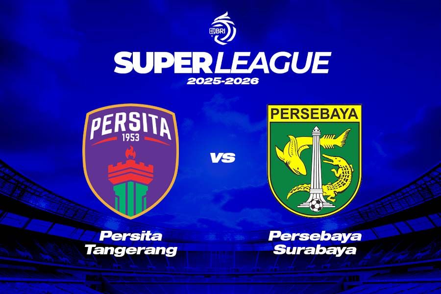 Persita Tangerang vs Persebaya Surabaya di pekan kedua Super League 2025-2026 pada 16 Agustus 2025. (Deni Sulaeman/Skor.id)