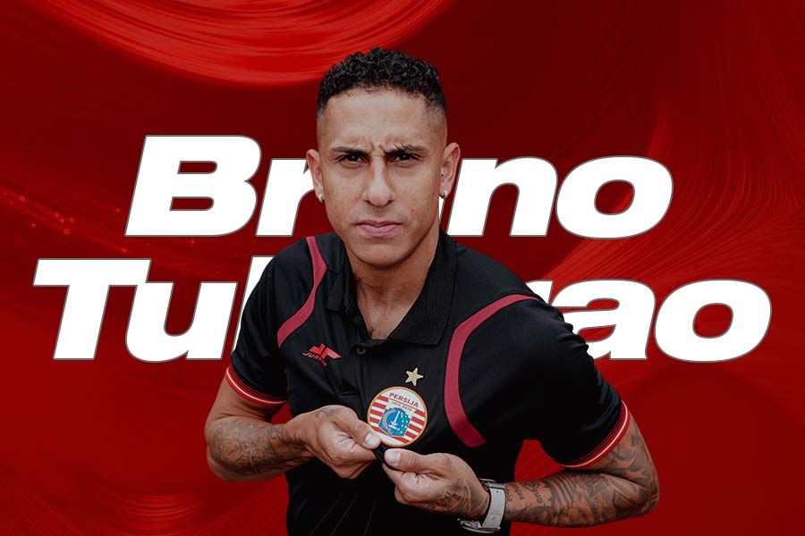 Bruno Nunes de Barros atau Bruno Tubarao menjadi pemain asing ke-11 Persija Jakarta di Super League 2025-2026. (Foto: Media Persija Jakarta/Grafis: Deni Sulaeman/Skor.id)