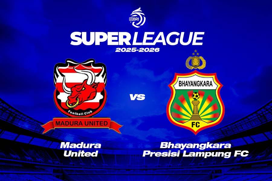 Madura United vs Bhayangkara FC di pekan kelima Super League 2025-2026. (Deni Sulaeman/Skor.id)
