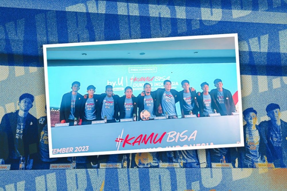 Provider seluler, by.U mendukung kesuksesan Timnas U-17 Indonesia di Piala Dunia U-17 2023. (Hendy AS/Skor.id)