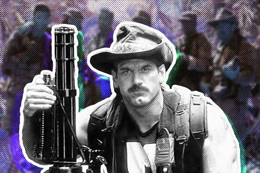 Jesse Ventura memerankan sersan Blain Cooper dalam film asli Predator. (Hendy AS/Skor.id)