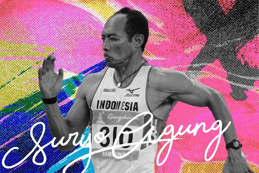 Legendaris sprinter Indonesia Suryo Agung Wibowo. (Deni Sulaeman/Skor.id)
