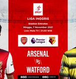 Link Live Streaming Arsenal vs Watford di Liga Inggris
