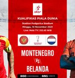 Link Live Streaming Montenegro vs Belanda di Kualifikasi Piala Dunia 2022