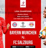 Link Live Streaming Bayern Munchen vs RB Salzburg di Liga Champions