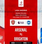 Link Live Streaming Arsenal vs Brighton di Liga Inggris