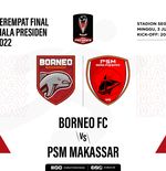 Prediksi dan Link Live Streaming Piala Presiden 2022: Borneo FC vs PSM Makassar