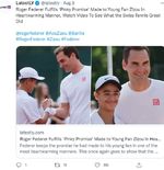VIDEO: Persis Lima Tahun, Roger Federer Penuhi 'Janji Pinky' untuk Penggemar Belia Zizou Ahmad