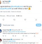 Iga Swiatek dan Carlos Alcaraz Saling Lempar Ucapan Selamat di Media Sosial