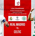 Link Live Streaming Real Madrid vs Celtic di Liga Champions 2022-2023