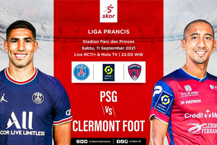 Link Live Streaming Paris Saint-Germain vs Clermont Foot di Liga Prancis